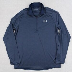 Under Armour 1/4 Zip Pullover Mens L Blue Velocity 2.0 Polyester Long Sleeve